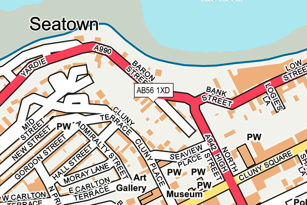 AB56 1XD map - OS OpenMap – Local (Ordnance Survey) AB56 1XD map - OS OpenMap – Local (Ordnance Survey)