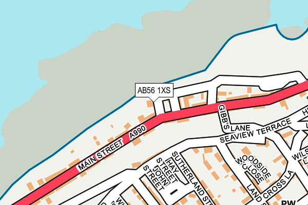 AB56 1XS map - OS OpenMap – Local (Ordnance Survey) AB56 1XS map - OS OpenMap – Local (Ordnance Survey)