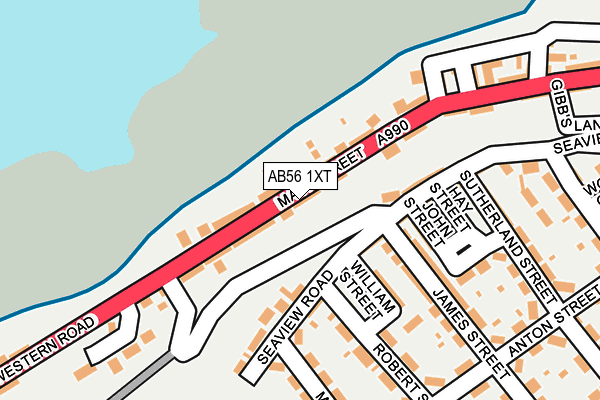 AB56 1XT map - OS OpenMap – Local (Ordnance Survey) AB56 1XT map - OS OpenMap – Local (Ordnance Survey)