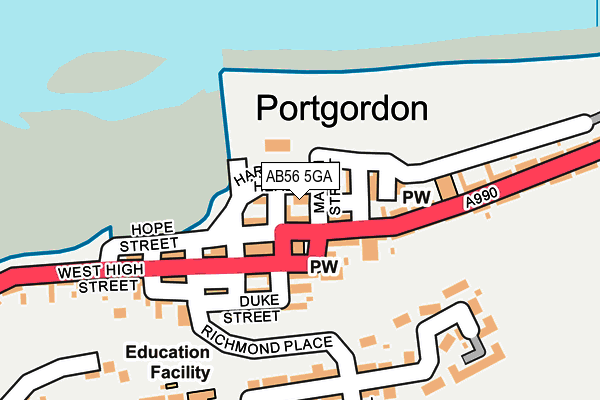 AB56 5GA map - OS OpenMap – Local (Ordnance Survey) AB56 5GA map - OS OpenMap – Local (Ordnance Survey)
