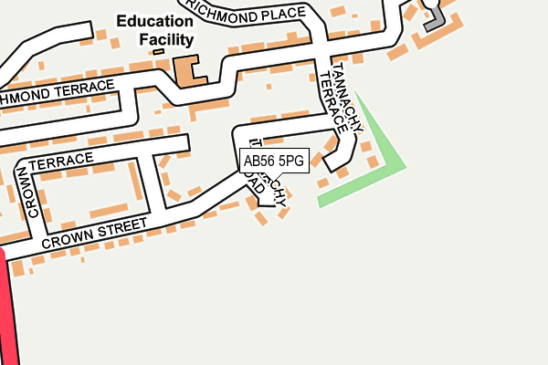 AB56 5PG map - OS OpenMap – Local (Ordnance Survey) AB56 5PG map - OS OpenMap – Local (Ordnance Survey)