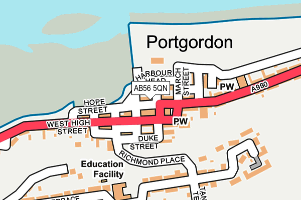 AB56 5QN map - OS OpenMap – Local (Ordnance Survey) AB56 5QN map - OS OpenMap – Local (Ordnance Survey)
