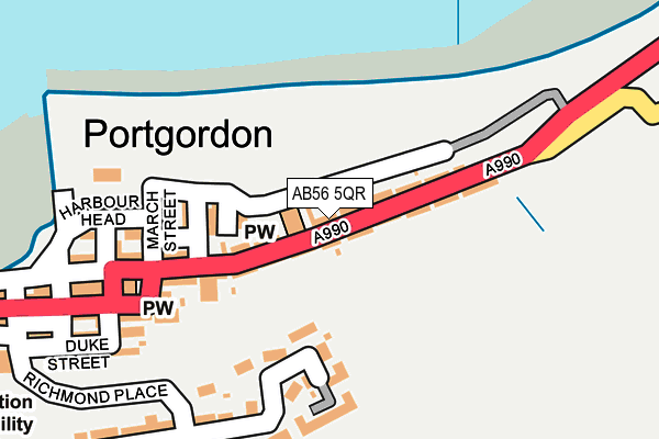 AB56 5QR map - OS OpenMap – Local (Ordnance Survey) AB56 5QR map - OS OpenMap – Local (Ordnance Survey)