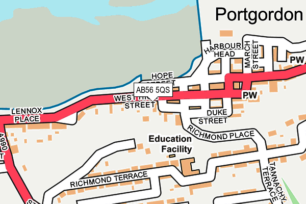 AB56 5QS map - OS OpenMap – Local (Ordnance Survey) AB56 5QS map - OS OpenMap – Local (Ordnance Survey)