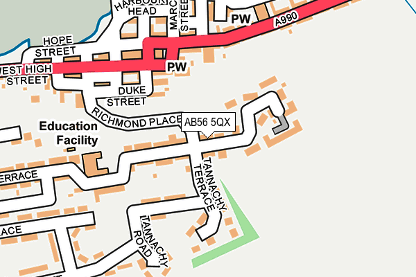 AB56 5QX map - OS OpenMap – Local (Ordnance Survey) AB56 5QX map - OS OpenMap – Local (Ordnance Survey)