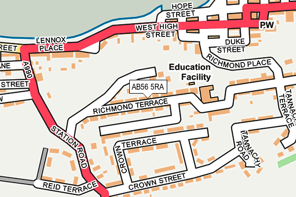 AB56 5RA map - OS OpenMap – Local (Ordnance Survey) AB56 5RA map - OS OpenMap – Local (Ordnance Survey)