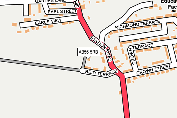AB56 5RB map - OS OpenMap – Local (Ordnance Survey) AB56 5RB map - OS OpenMap – Local (Ordnance Survey)