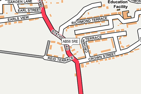 AB56 5RE map - OS OpenMap – Local (Ordnance Survey) AB56 5RE map - OS OpenMap – Local (Ordnance Survey)