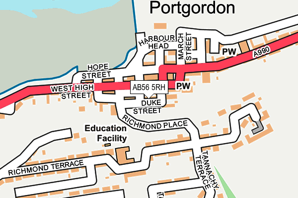 AB56 5RH map - OS OpenMap – Local (Ordnance Survey) AB56 5RH map - OS OpenMap – Local (Ordnance Survey)