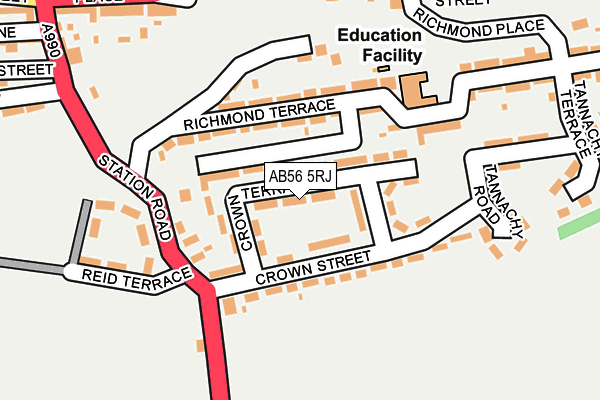 AB56 5RJ map - OS OpenMap – Local (Ordnance Survey) AB56 5RJ map - OS OpenMap – Local (Ordnance Survey)