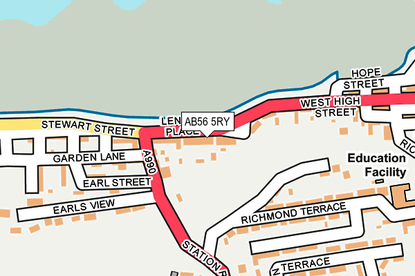 AB56 5RY map - OS OpenMap – Local (Ordnance Survey) AB56 5RY map - OS OpenMap – Local (Ordnance Survey)