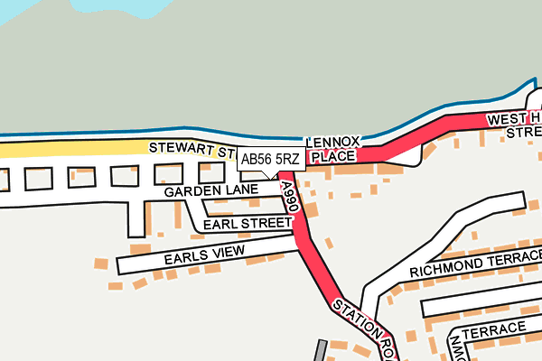AB56 5RZ map - OS OpenMap – Local (Ordnance Survey) AB56 5RZ map - OS OpenMap – Local (Ordnance Survey)
