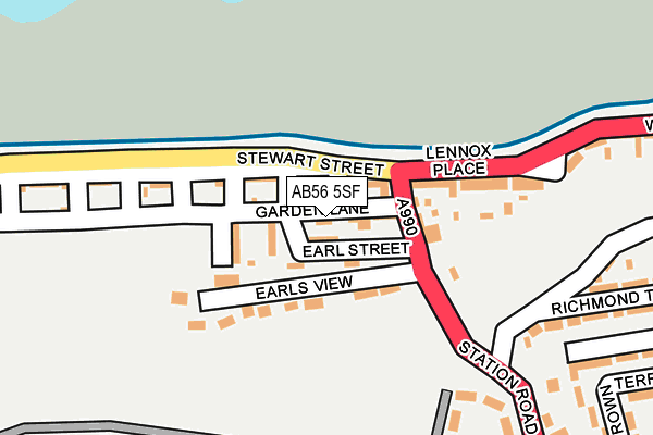 AB56 5SF map - OS OpenMap – Local (Ordnance Survey) AB56 5SF map - OS OpenMap – Local (Ordnance Survey)