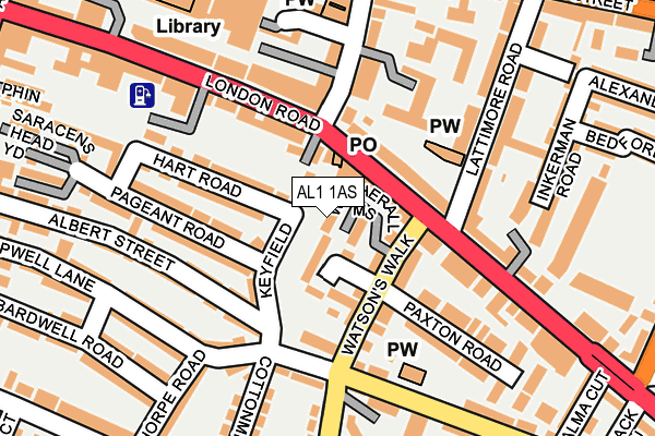 AL1 1AS map - OS OpenMap – Local (Ordnance Survey) AL1 1AS map - OS OpenMap – Local (Ordnance Survey)