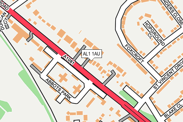 AL1 1AU map - OS OpenMap – Local (Ordnance Survey) AL1 1AU map - OS OpenMap – Local (Ordnance Survey)