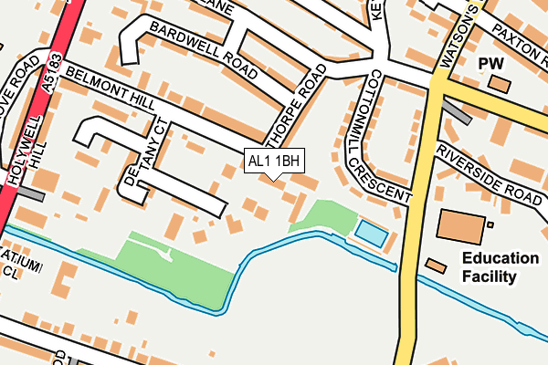 AL1 1BH map - OS OpenMap – Local (Ordnance Survey) AL1 1BH map - OS OpenMap – Local (Ordnance Survey)