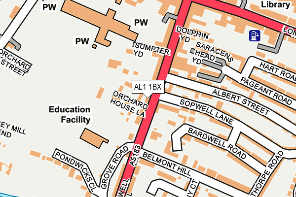 AL1 1BX map - OS OpenMap – Local (Ordnance Survey)