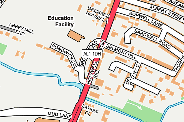 AL1 1DH map - OS OpenMap – Local (Ordnance Survey) AL1 1DH map - OS OpenMap – Local (Ordnance Survey)