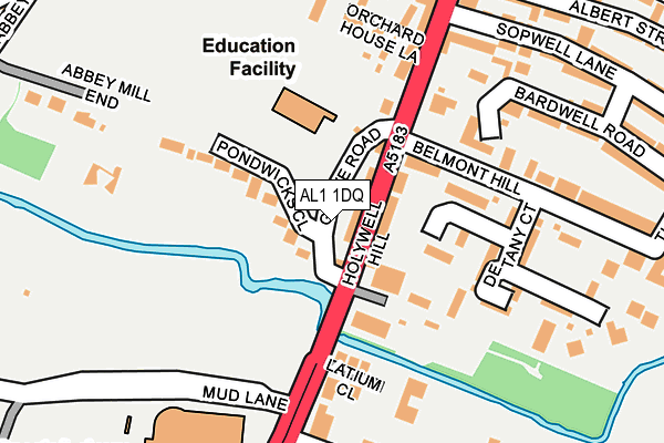AL1 1DQ map - OS OpenMap – Local (Ordnance Survey) AL1 1DQ map - OS OpenMap – Local (Ordnance Survey)