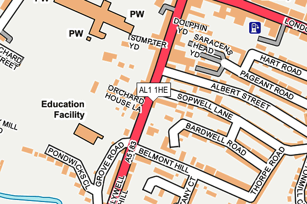 AL1 1HE map - OS OpenMap – Local (Ordnance Survey) AL1 1HE map - OS OpenMap – Local (Ordnance Survey)