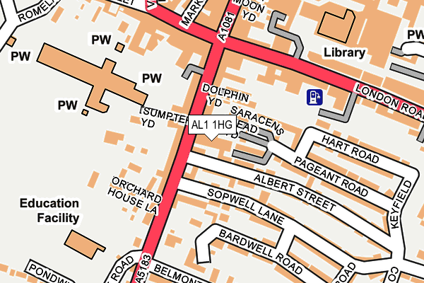 AL1 1HG map - OS OpenMap – Local (Ordnance Survey) AL1 1HG map - OS OpenMap – Local (Ordnance Survey)