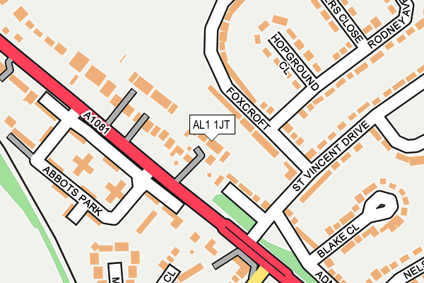 AL1 1JT map - OS OpenMap – Local (Ordnance Survey) AL1 1JT map - OS OpenMap – Local (Ordnance Survey)