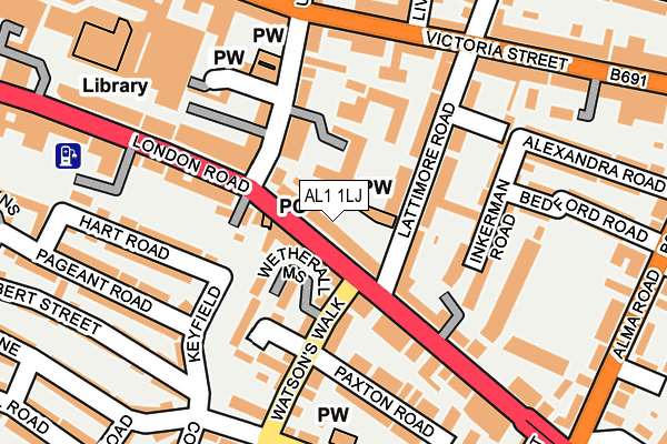 AL1 1LJ map - OS OpenMap – Local (Ordnance Survey) AL1 1LJ map - OS OpenMap – Local (Ordnance Survey)