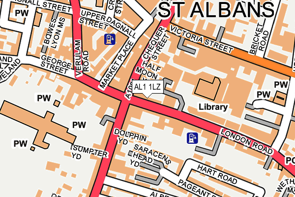 AL1 1LZ map - OS OpenMap – Local (Ordnance Survey) AL1 1LZ map - OS OpenMap – Local (Ordnance Survey)