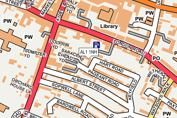 AL1 1NH map - OS OpenMap – Local (Ordnance Survey) AL1 1NH map - OS OpenMap – Local (Ordnance Survey)