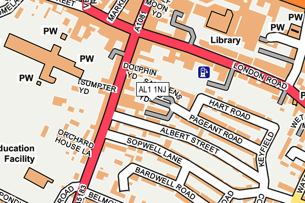 AL1 1NJ map - OS OpenMap – Local (Ordnance Survey) AL1 1NJ map - OS OpenMap – Local (Ordnance Survey)