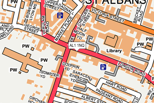 AL1 1NQ map - OS OpenMap – Local (Ordnance Survey) AL1 1NQ map - OS OpenMap – Local (Ordnance Survey)