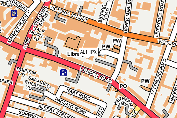 AL1 1PX map - OS OpenMap – Local (Ordnance Survey) AL1 1PX map - OS OpenMap – Local (Ordnance Survey)