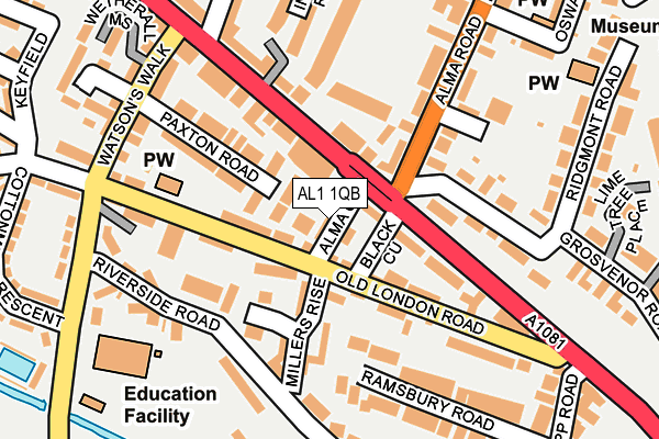 AL1 1QB map - OS OpenMap – Local (Ordnance Survey) AL1 1QB map - OS OpenMap – Local (Ordnance Survey)