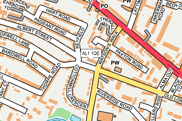 AL1 1QE map - OS OpenMap – Local (Ordnance Survey) AL1 1QE map - OS OpenMap – Local (Ordnance Survey)
