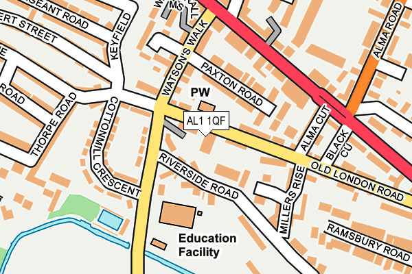 AL1 1QF map - OS OpenMap – Local (Ordnance Survey) AL1 1QF map - OS OpenMap – Local (Ordnance Survey)