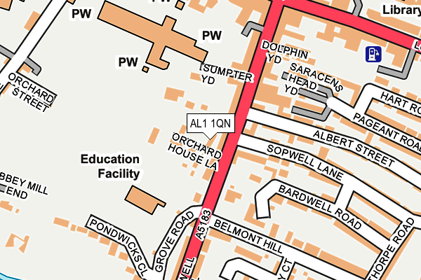 AL1 1QN map - OS OpenMap – Local (Ordnance Survey)
