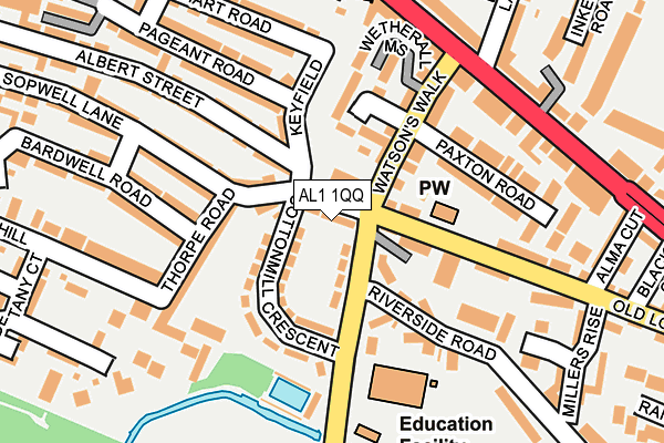 AL1 1QQ map - OS OpenMap – Local (Ordnance Survey) AL1 1QQ map - OS OpenMap – Local (Ordnance Survey)