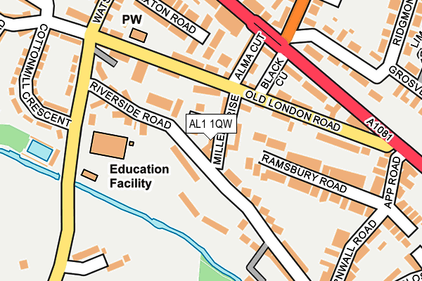AL1 1QW map - OS OpenMap – Local (Ordnance Survey) AL1 1QW map - OS OpenMap – Local (Ordnance Survey)