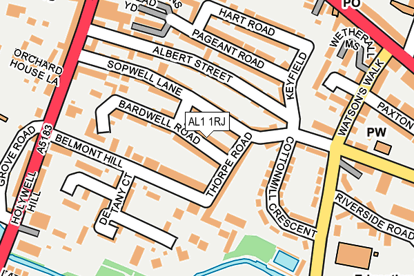 AL1 1RJ map - OS OpenMap – Local (Ordnance Survey) AL1 1RJ map - OS OpenMap – Local (Ordnance Survey)