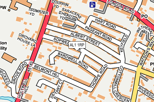 AL1 1RP map - OS OpenMap – Local (Ordnance Survey) AL1 1RP map - OS OpenMap – Local (Ordnance Survey)