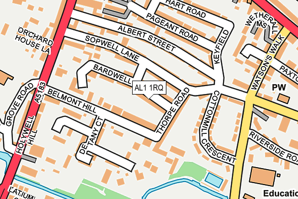AL1 1RQ map - OS OpenMap – Local (Ordnance Survey)