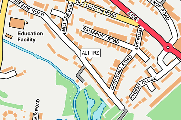 AL1 1RZ map - OS OpenMap – Local (Ordnance Survey) AL1 1RZ map - OS OpenMap – Local (Ordnance Survey)