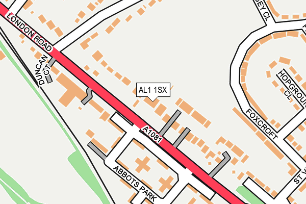 AL1 1SX map - OS OpenMap – Local (Ordnance Survey) AL1 1SX map - OS OpenMap – Local (Ordnance Survey)
