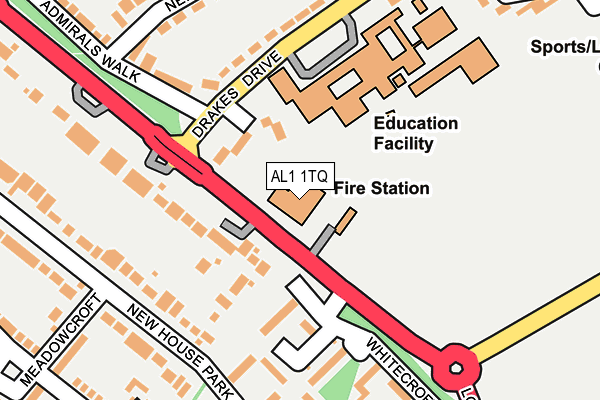 AL1 1TQ map - OS OpenMap – Local (Ordnance Survey) AL1 1TQ map - OS OpenMap – Local (Ordnance Survey)