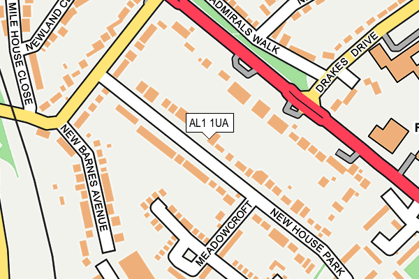AL1 1UA map - OS OpenMap – Local (Ordnance Survey) AL1 1UA map - OS OpenMap – Local (Ordnance Survey)