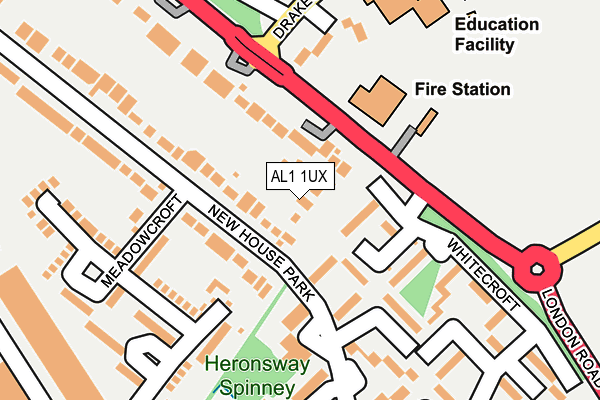 AL1 1UX map - OS OpenMap – Local (Ordnance Survey) AL1 1UX map - OS OpenMap – Local (Ordnance Survey)