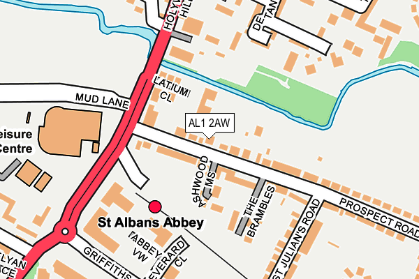 AL1 2AW map - OS OpenMap – Local (Ordnance Survey)
