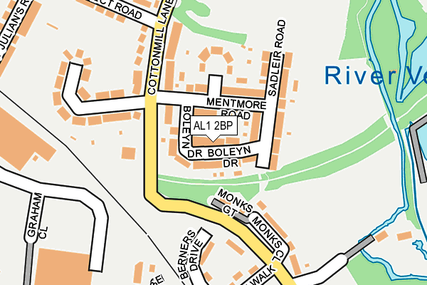 AL1 2BP map - OS OpenMap – Local (Ordnance Survey)
