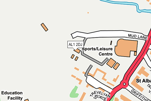 AL1 2DJ map - OS OpenMap – Local (Ordnance Survey) AL1 2DJ map - OS OpenMap – Local (Ordnance Survey)