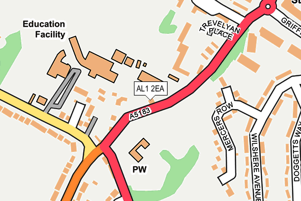 AL1 2EA map - OS OpenMap – Local (Ordnance Survey) AL1 2EA map - OS OpenMap – Local (Ordnance Survey)